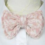 Double layer knitted bow ti..