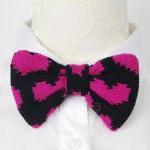 Knitted bow tie in heart pa..