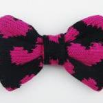 Knitted bow tie in heart pa..