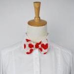 Knitted bow tie in heart pa..