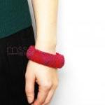 Knit fabric covered bangle