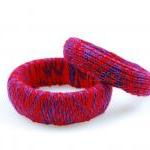 Knit fabric covered bangle