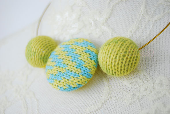 mssa - knit fabric covered necklace