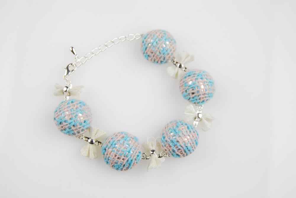 Knit fabric covered bracelet